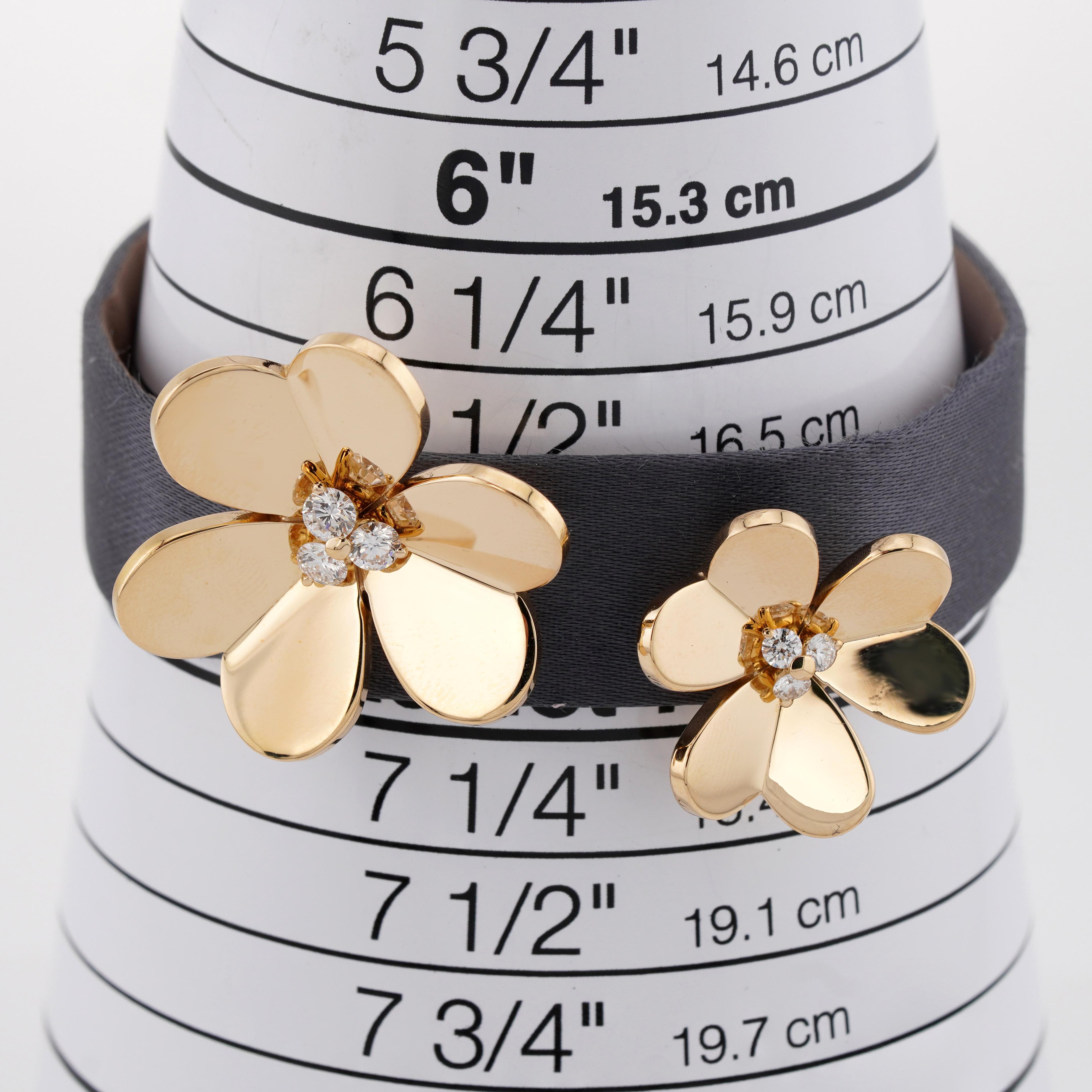 VAN CLEEF & ARPELS Frivole Revena Leder Diamant Gold Blume Halsband & Armband Damen im Angebot