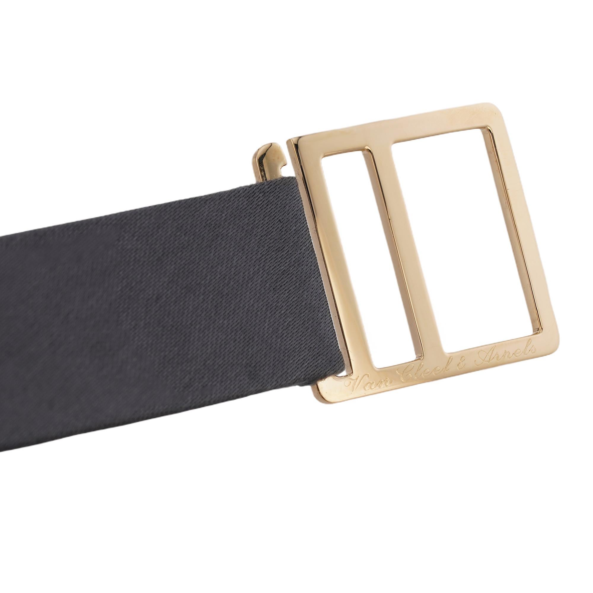 VAN CLEEF & ARPELS Frivole Revena Leder Diamant Gold Blume Halsband & Armband im Angebot 4