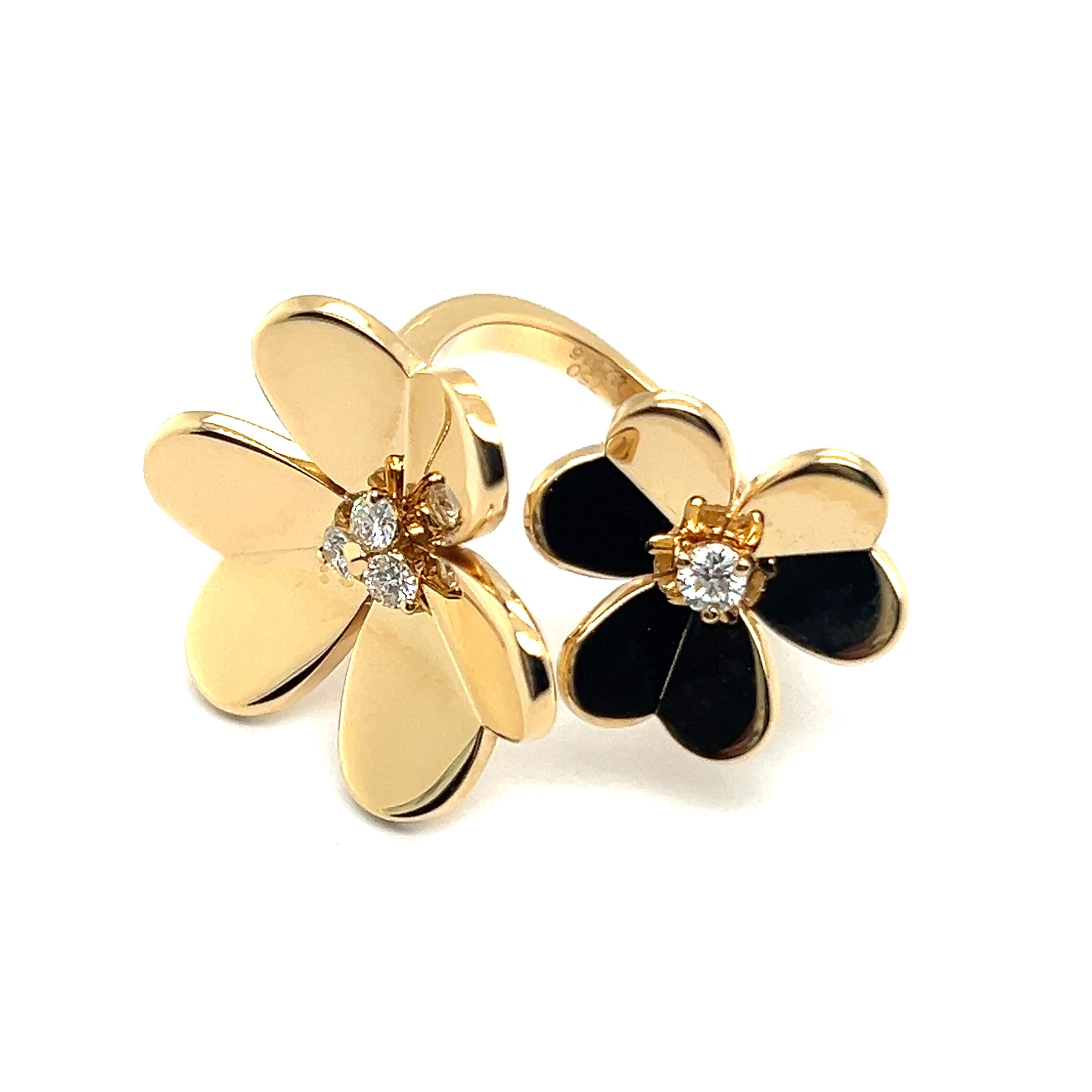 Van Cleef & Arpels Frivole Ring in 18 Karat Yellow Gold with Diamonds In Excellent Condition In Lucerne, CH