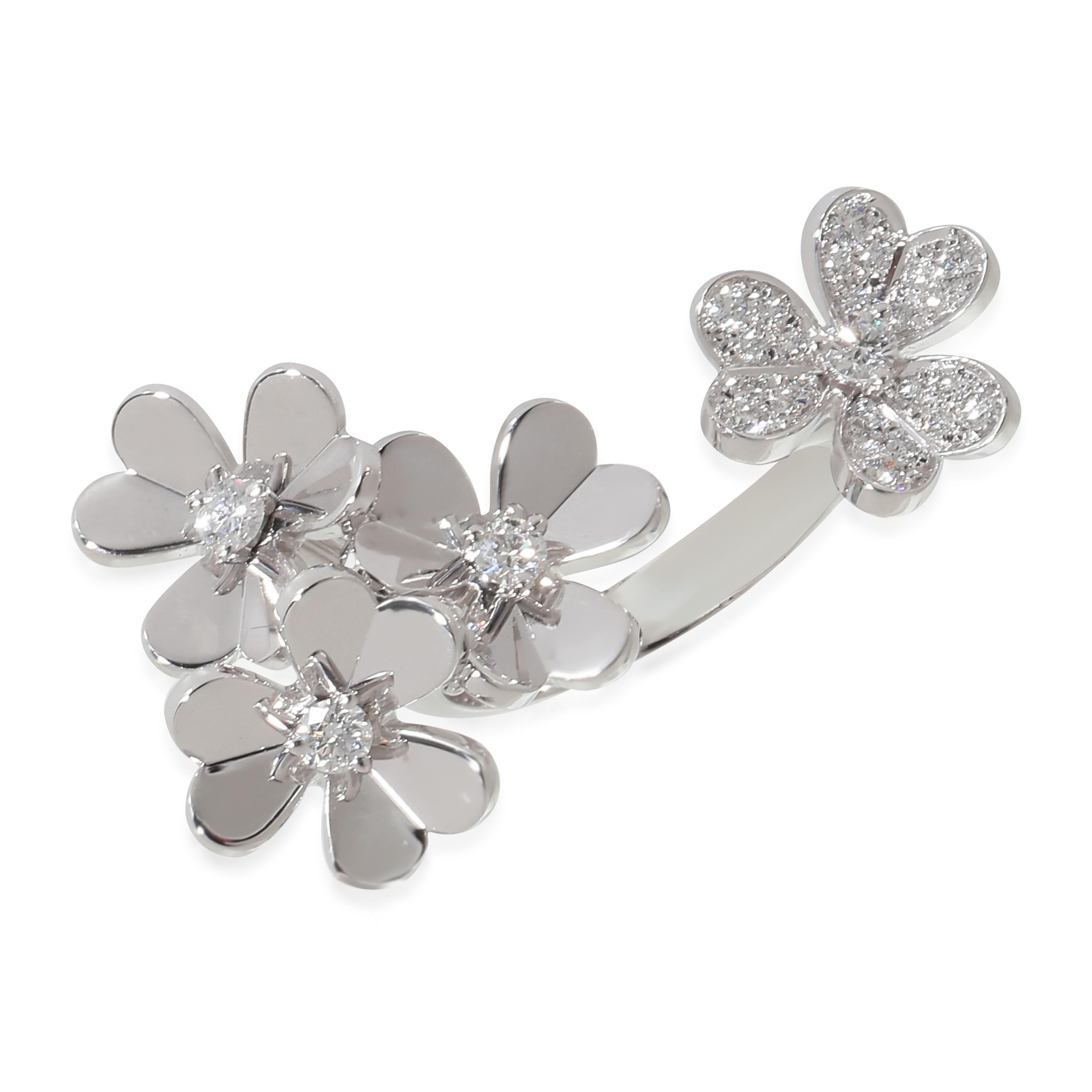 Van Cleef & Arpels Frivole Ring With Diamonds In 18K White Gold In Excellent Condition For Sale In New York, NY