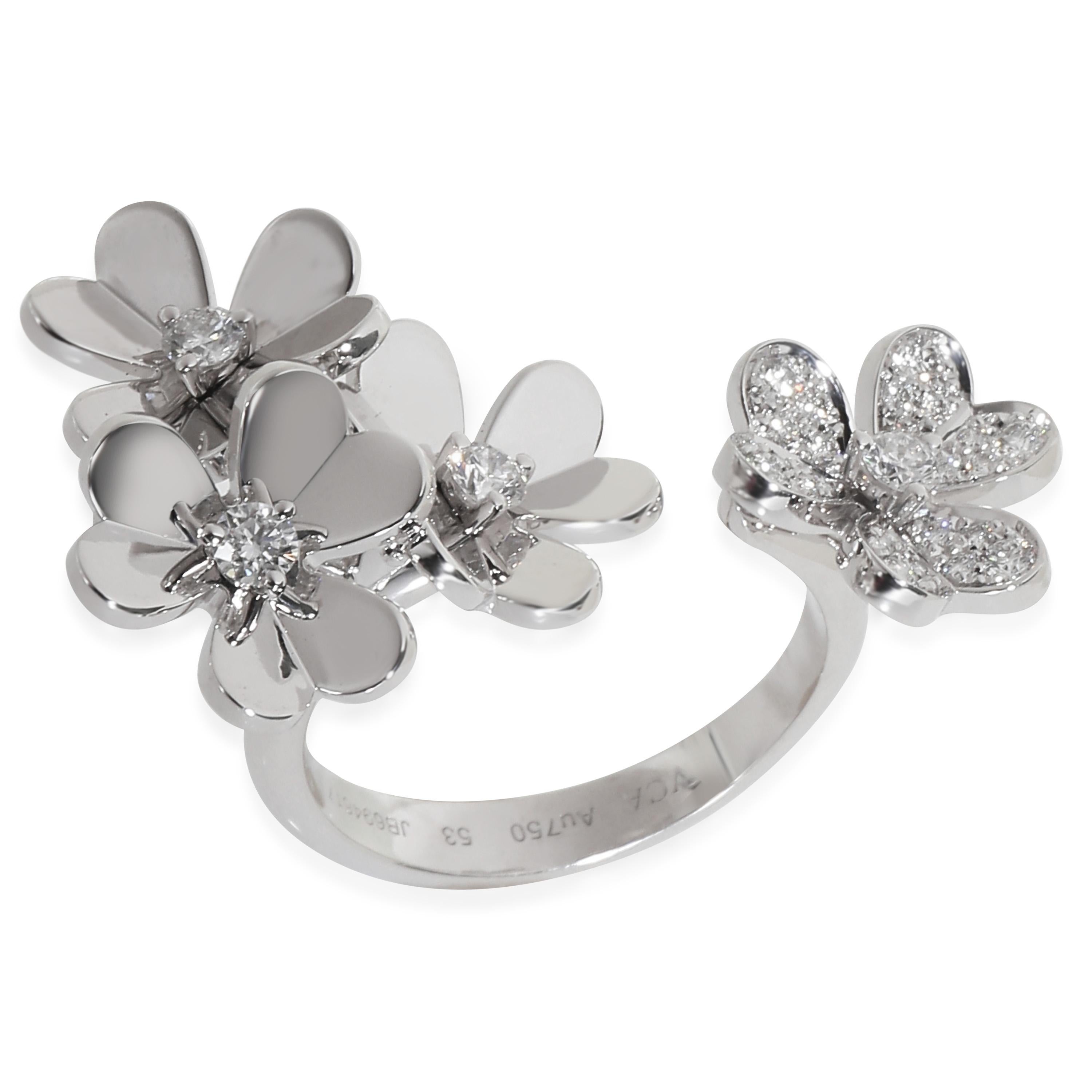 Women's or Men's Van Cleef & Arpels Frivole Ring With Diamonds In 18K White Gold For Sale