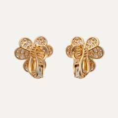 Van Cleef & Arpels Frivole Small Model Diamonds Yellow Gold Earrings