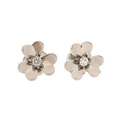 Van Cleef & Arpels Frivole Stud Earrings 18K White Gold with Diamond Mini