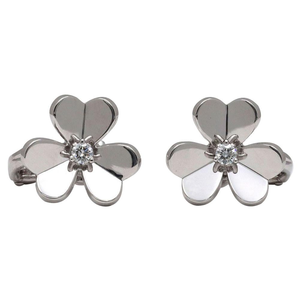 Van Cleef & Arpels Frivole White Gold Diamond Earrings, Small Model