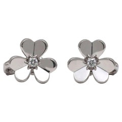 Used Van Cleef & Arpels Frivole White Gold Diamond Earrings, Small Model