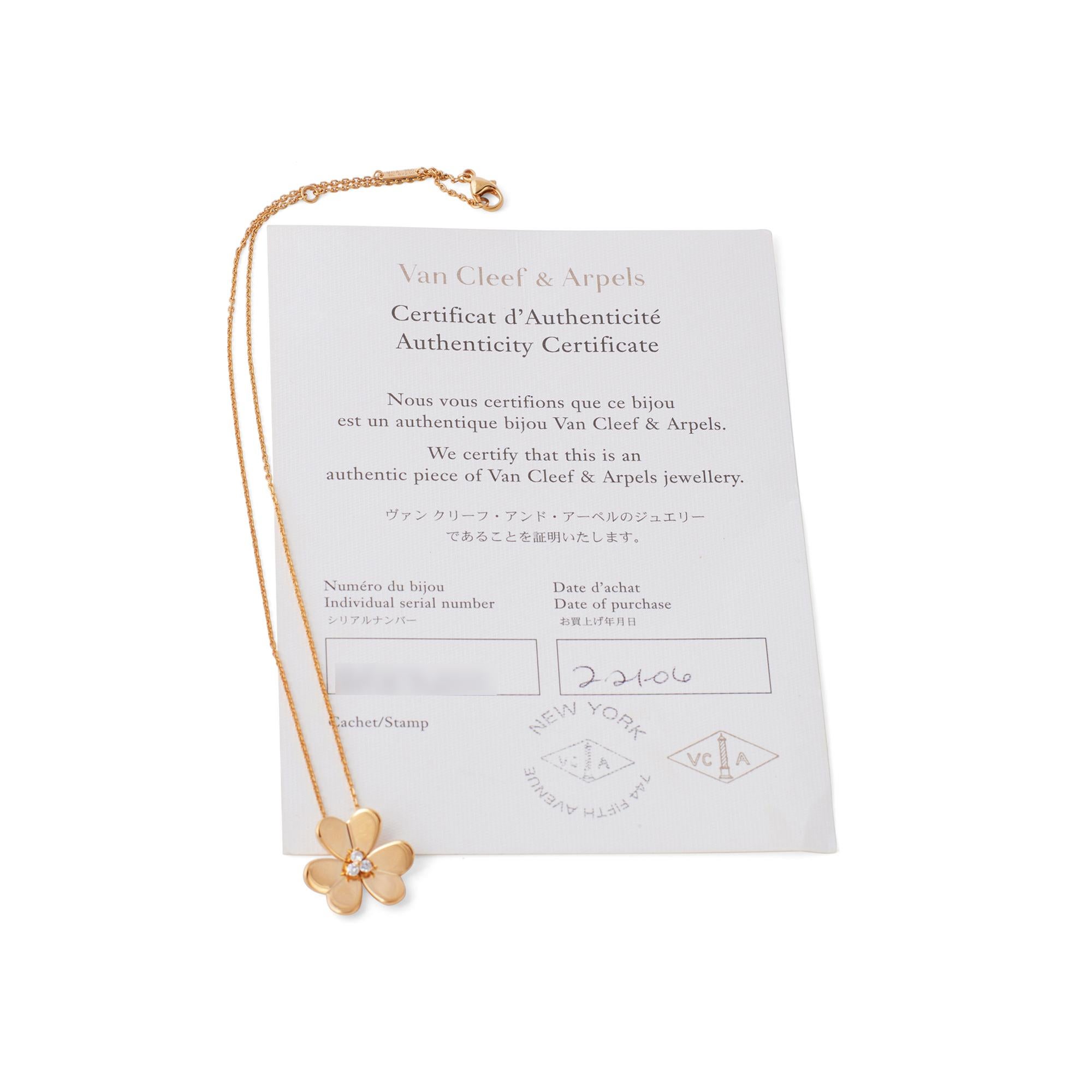 Round Cut Van Cleef & Arpels 'Frivole' Yellow Gold and Diamond Pendant, Large Model