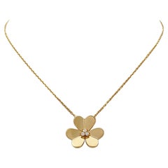 Used Van Cleef & Arpels 'Frivole' Yellow Gold and Diamond Pendant Necklace