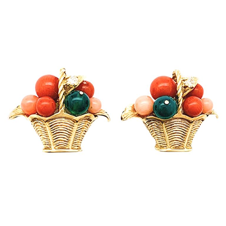 Van Cleef & Arpels - Boucles d'oreilles panier de fruits