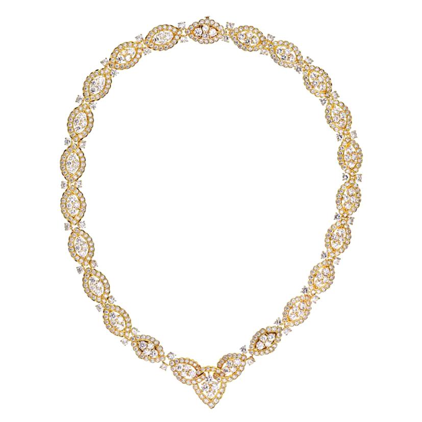 Van Cleef & Arpels, collier en or jaune 18 carats avec diamants 42,00 carats en vente