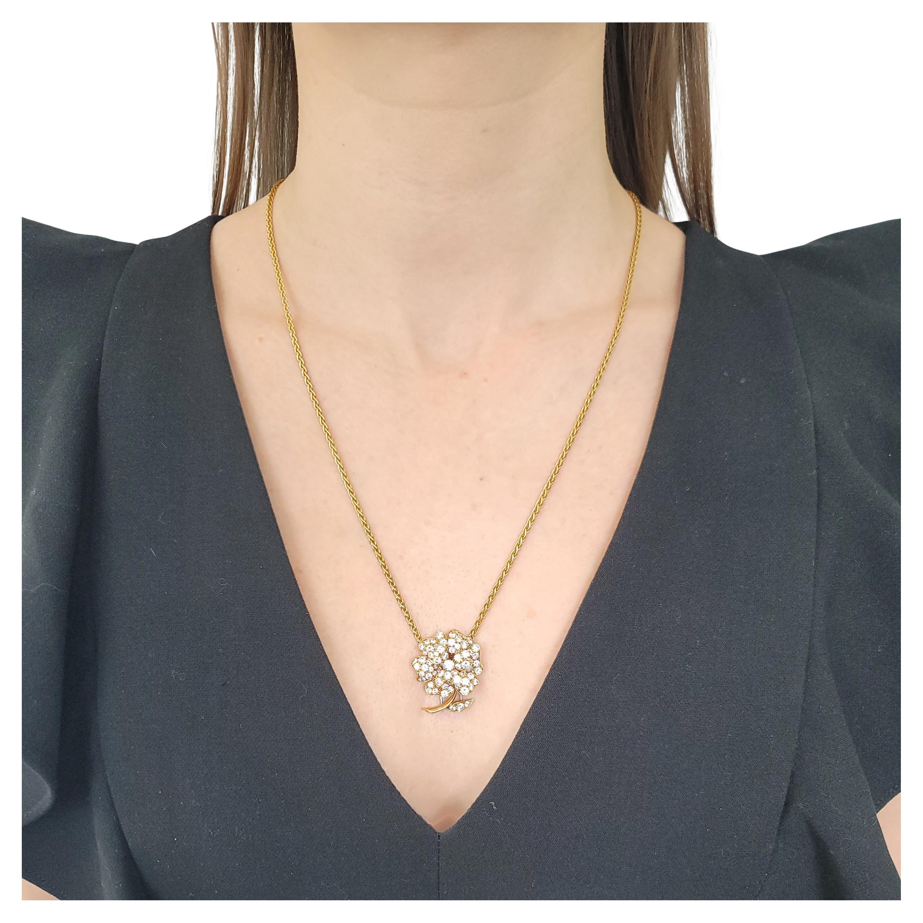 Artist Van Cleef & Arpels Gardenia Pin/Pendant For Sale