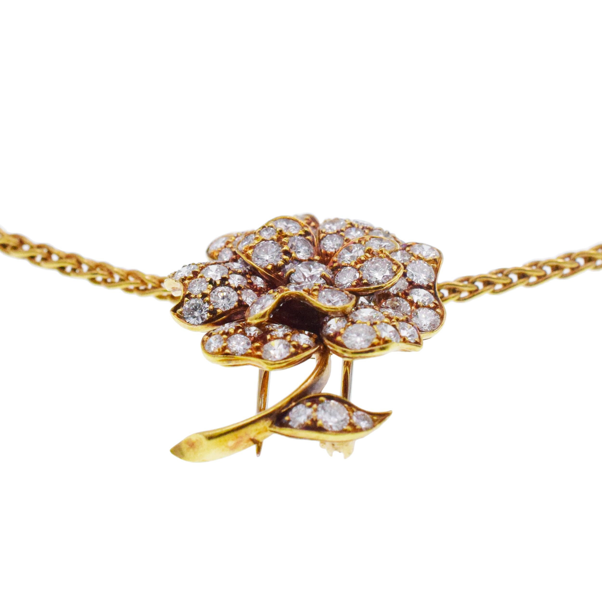 Van Cleef & Arpels Gardenia Pin/Pendant For Sale 2