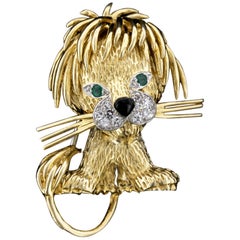 Van Cleef & Arpels Gem-Set Lion Brooch Clip