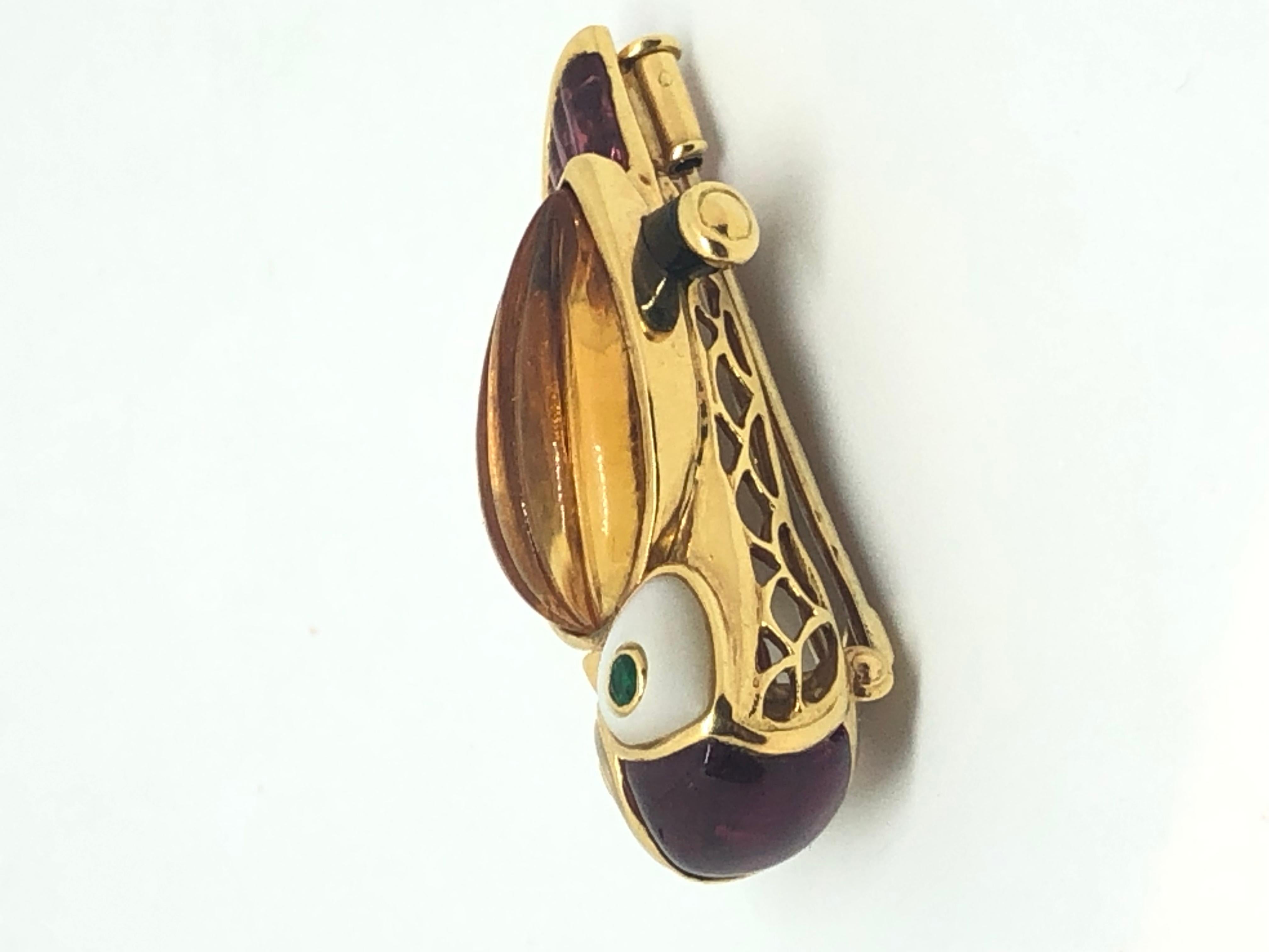 smithsonian owl pin amber
