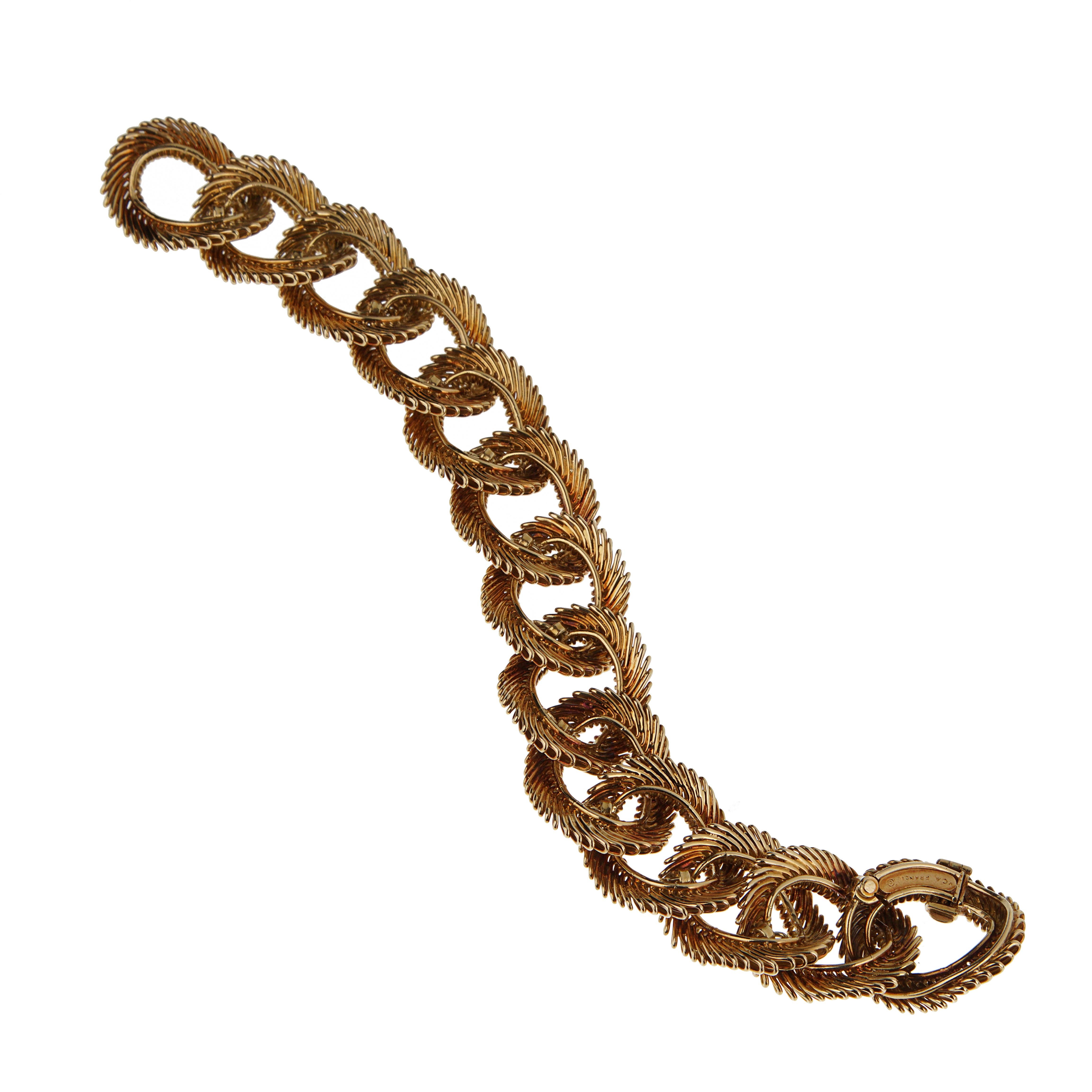 Van Cleef & Arpels Georges Lenfant Engelshaar Vintage 18k Gelbgold-Armband im Zustand „Gut“ im Angebot in Feasterville, PA