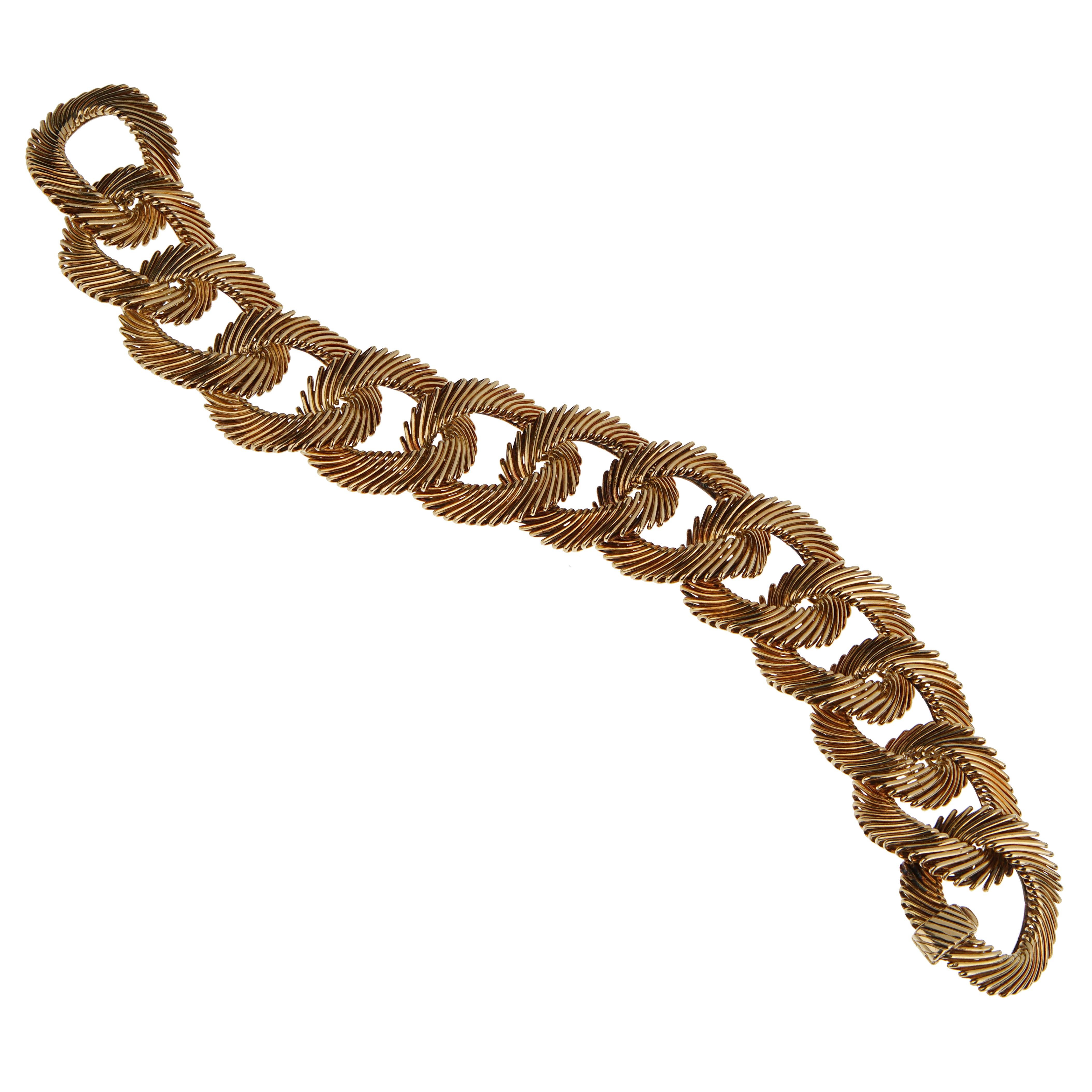 Van Cleef & Arpels Georges Lenfant Engelshaar Vintage 18k Gelbgold-Armband für Damen oder Herren im Angebot