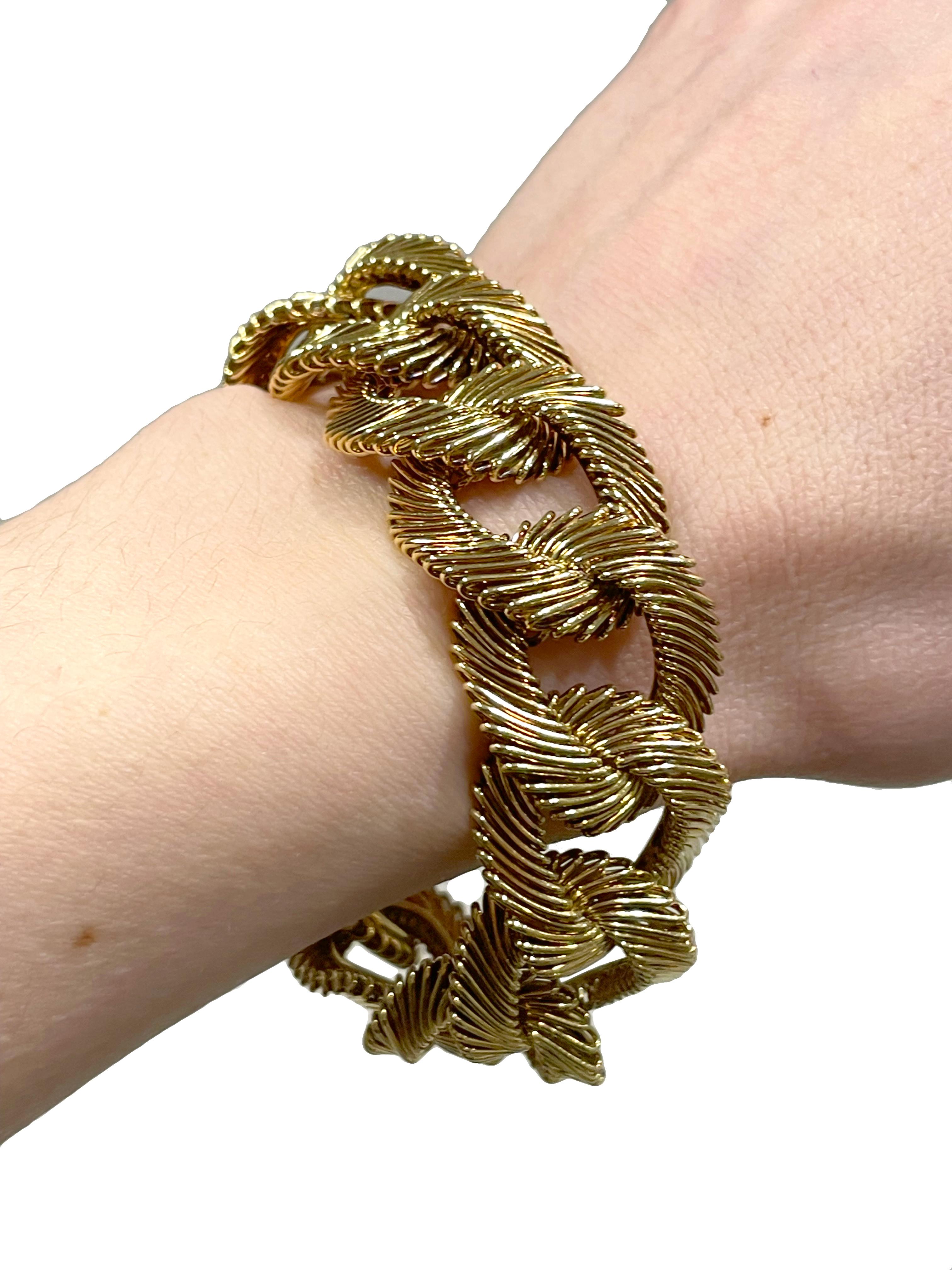 Van Cleef & Arpels Georges Lenfant Engelshaar Vintage 18k Gelbgold-Armband im Angebot 1