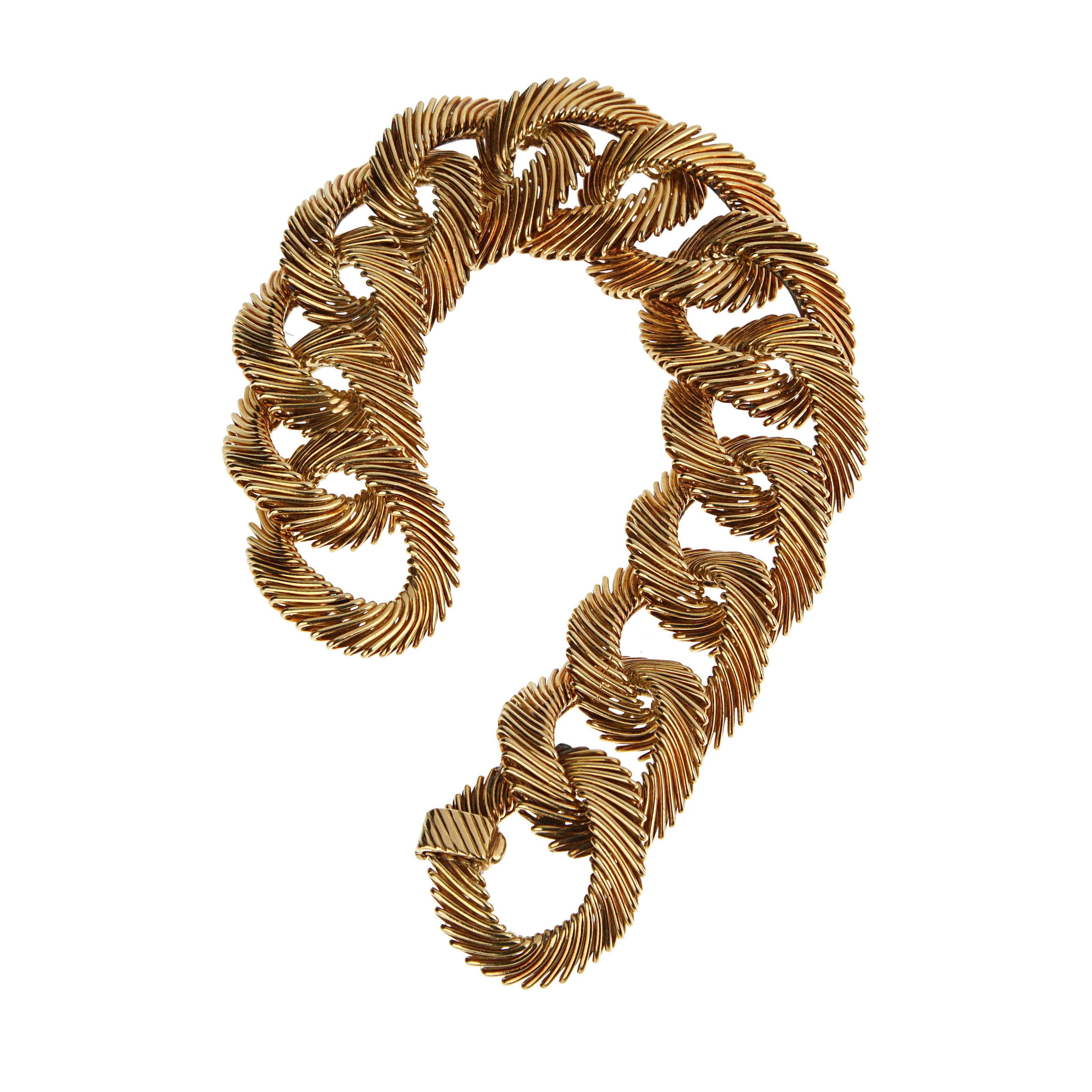 Van Cleef & Arpels Georges Lenfant Engelshaar Vintage 18k Gelbgold-Armband im Angebot