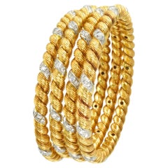 Bracelets jonc Georges L'Enfant en or, platine et diamants Van Cleef & Arpels