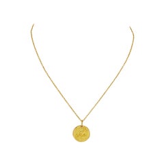 Van Cleef & Arpels Georges L'Enfant Modernist Aquarius Zodiac Small Gold Pendant