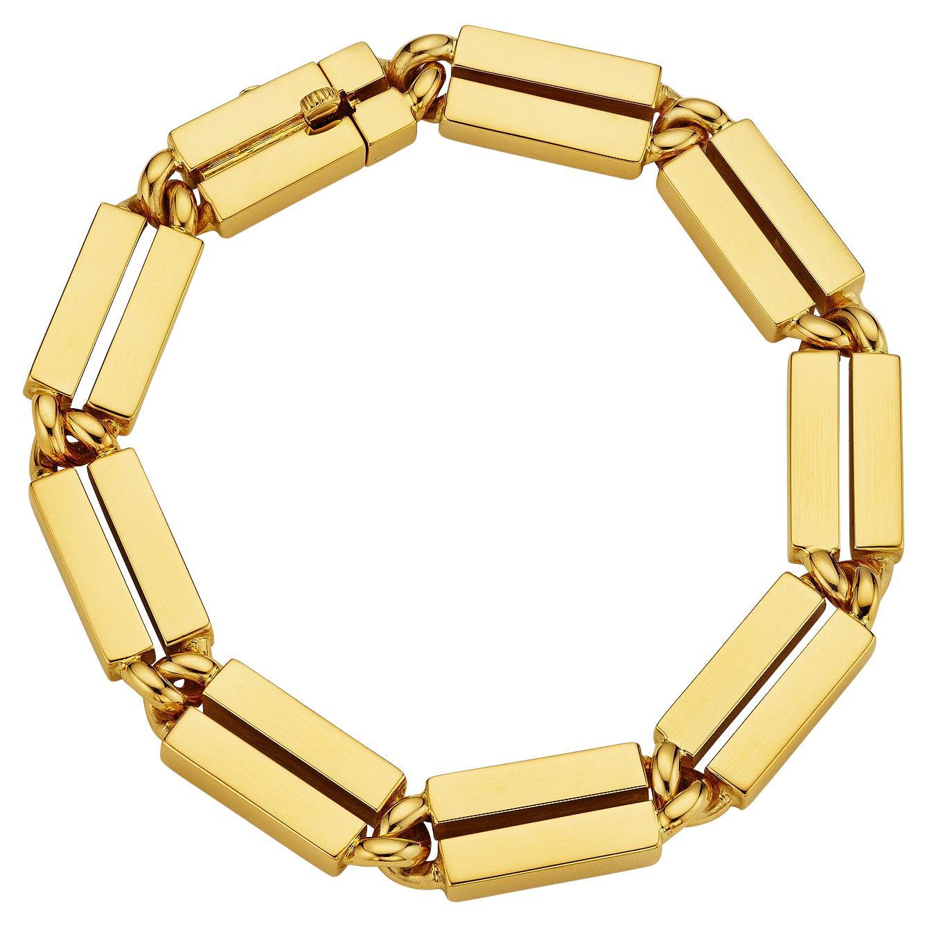 Van Cleef 
Arpels Georges L
Enfant Rectangular Link Gold Vintage Bracelet For Sale