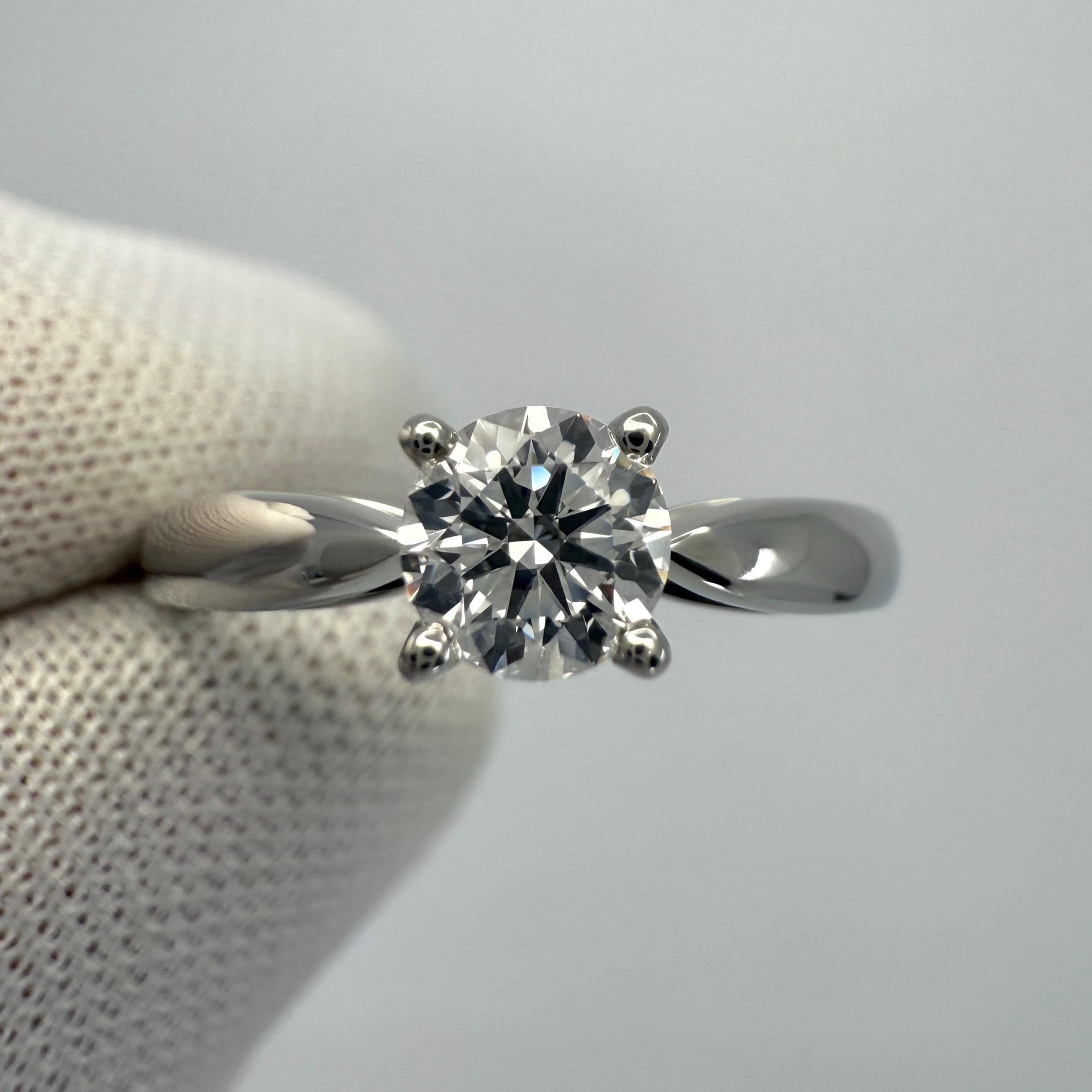 Van Cleef & Arpels GIA Cert Round Diamond 0.33ct E VVS Platinum Solitaire Ring 2