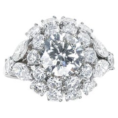 Van Cleef & Arpels GIA Certified 1.86 Ct. Center Diamond Ring, Platinum