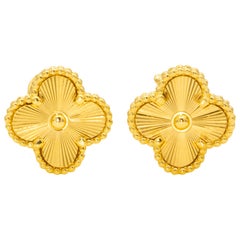 Van Cleef & Arpels Gold Alhambra Earrings 18 Karat Yellow Gold