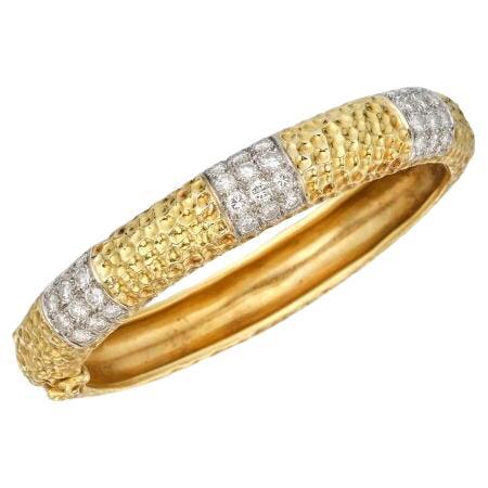 Van Cleef & Arpels Gold and Diamond Bangle Bracelet