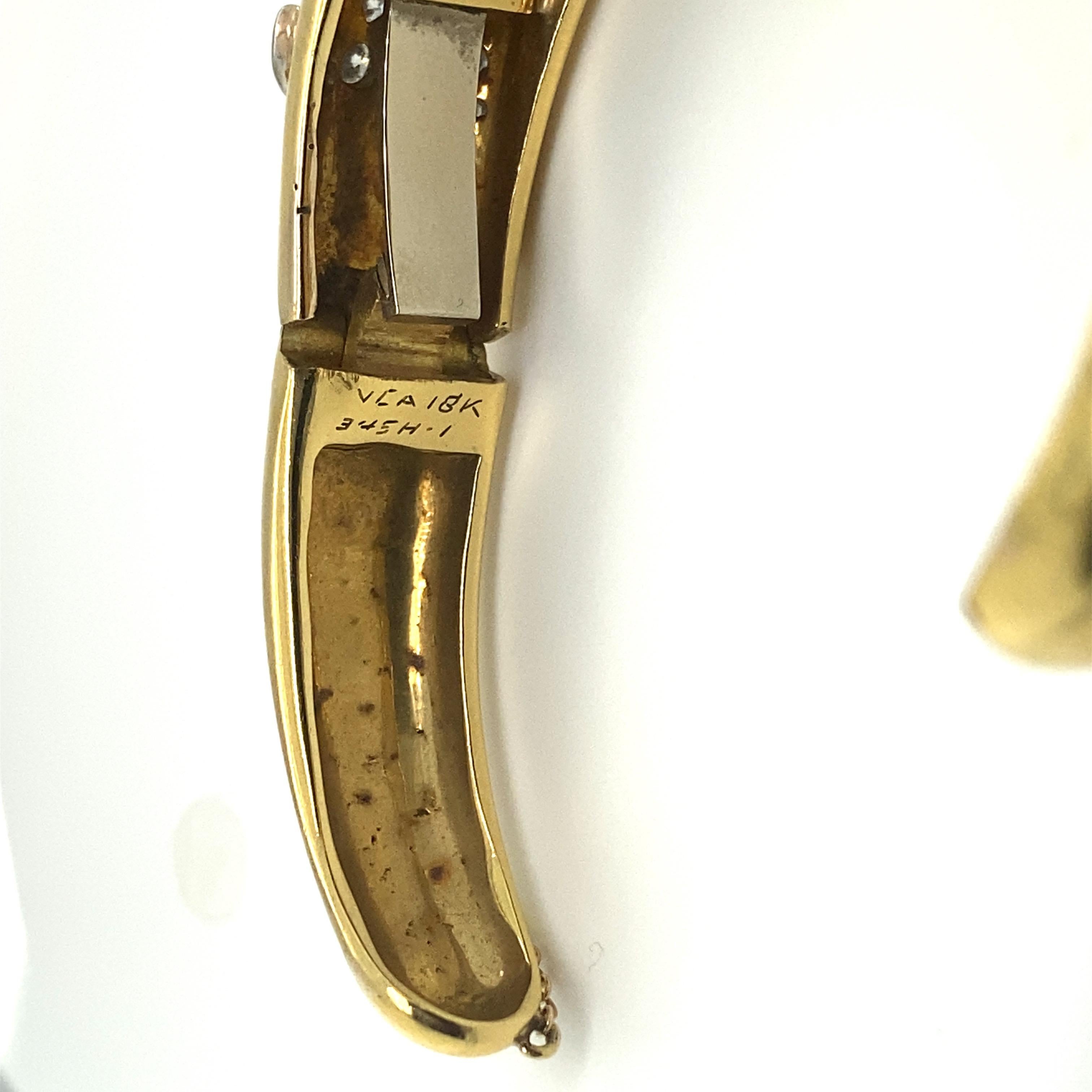 Van Cleef & Arpels Bracelet manchette en or et diamants Pour femmes en vente