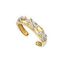 Used Van Cleef & Arpels Gold and Diamond Cuff-Bracelet