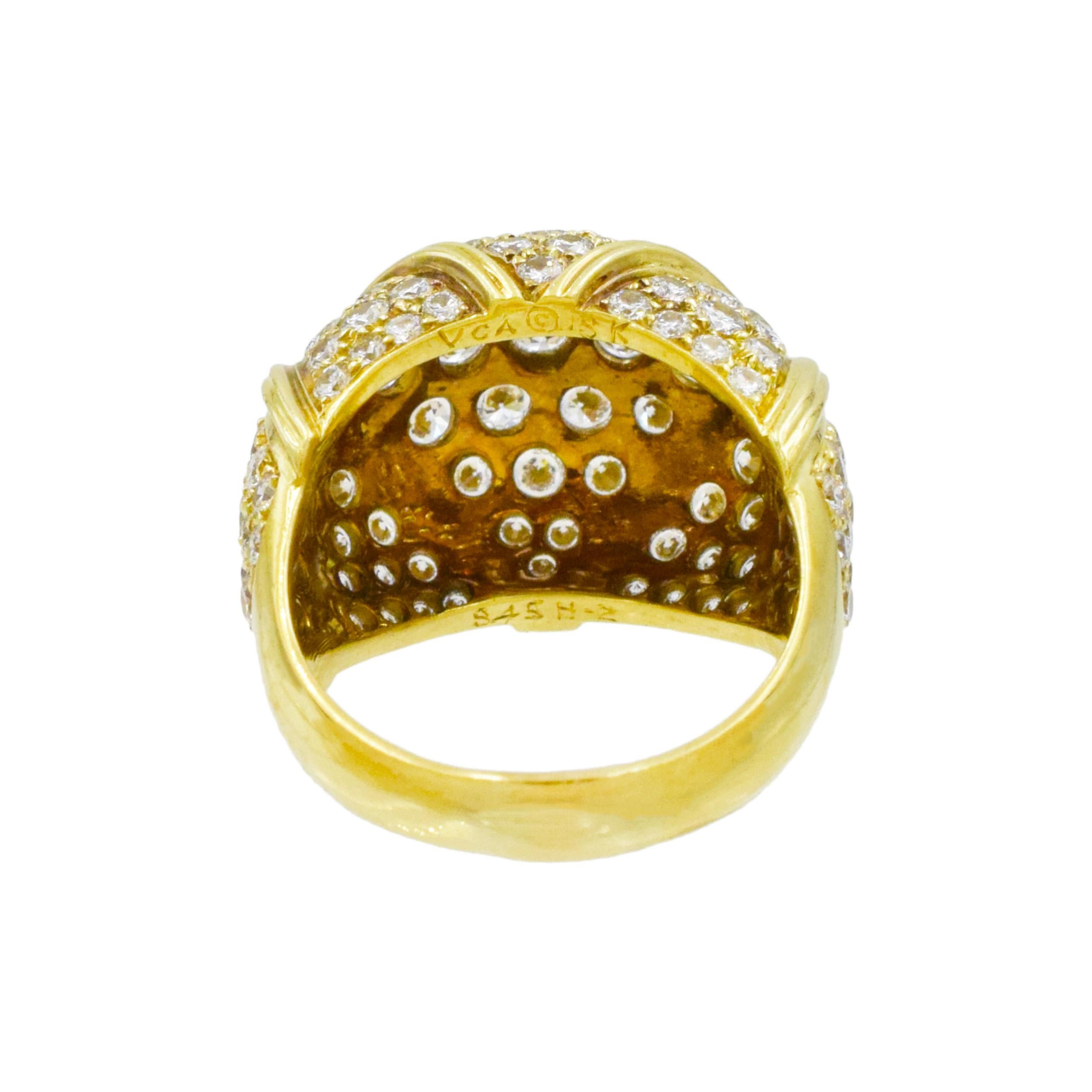 Van Cleef & Arpels Gold and Diamond Dome Ring For Sale 1