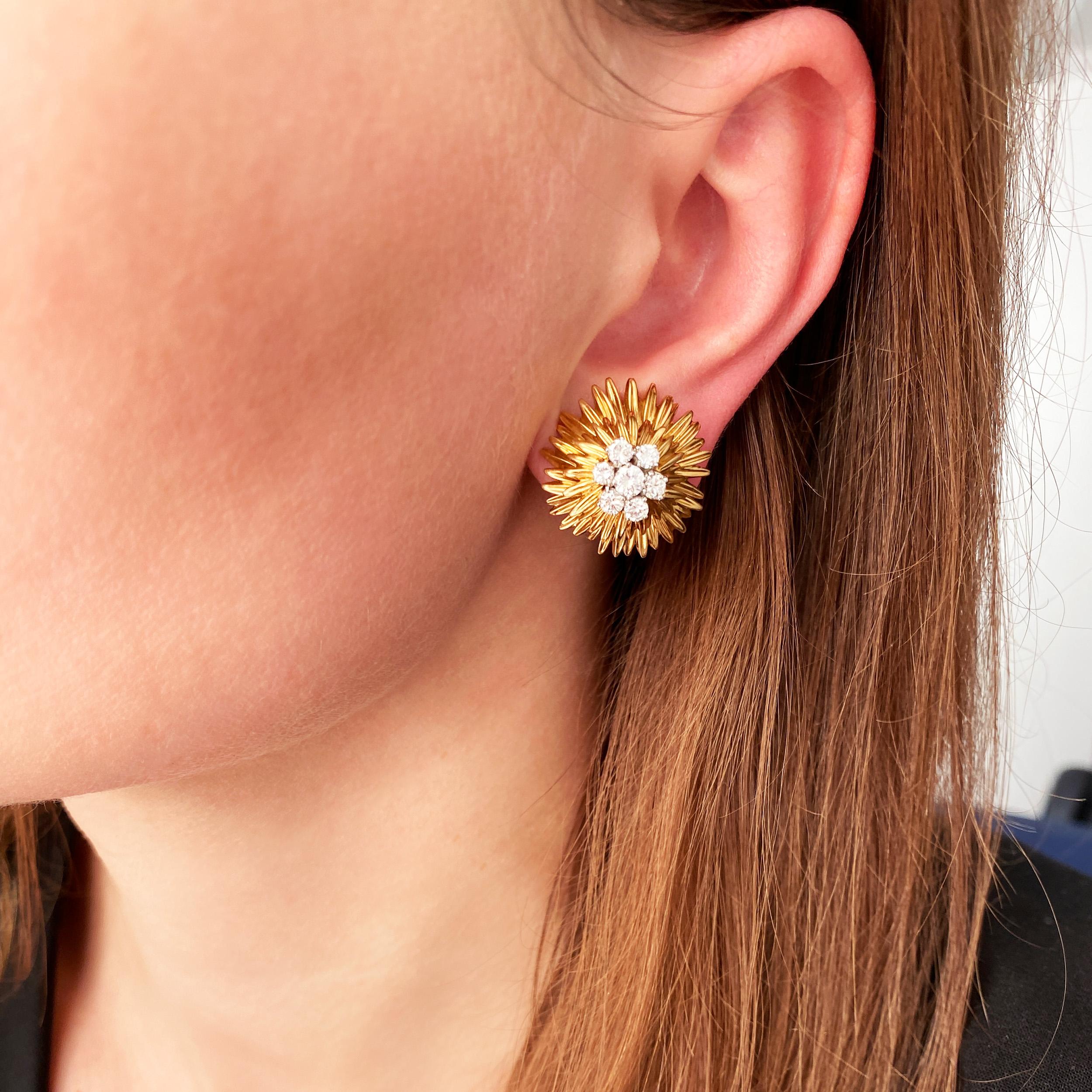 Contemporary Van Cleef & Arpels Gold and Diamond  Earrings. For Sale