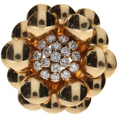 Van Cleef & Arpels Gold and Diamond Flower Brooch