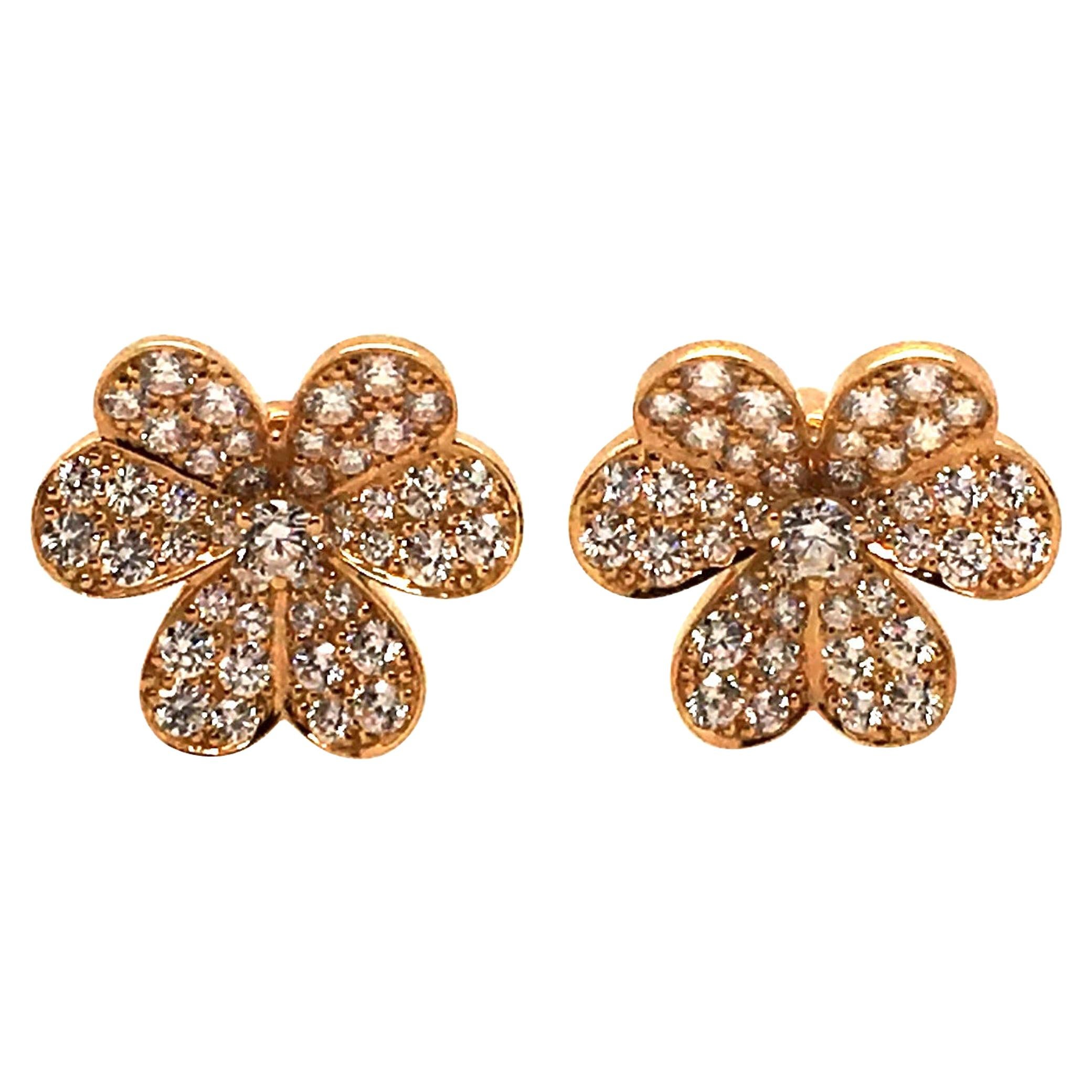 Van Cleef & Arpels Gold and Diamond Frivole Earrings