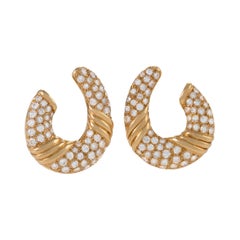 Van Cleef & Arpels Gold and Diamond Hoop Earrings