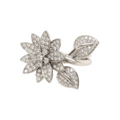 Van Cleef & Arpels Gold and Diamond Lotus Between the Finger Ring