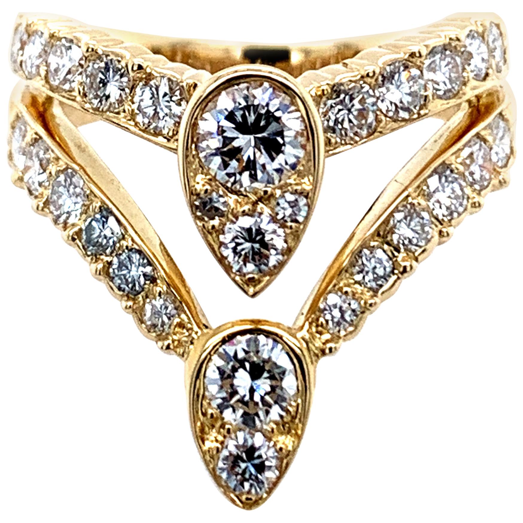 Van Cleef & Arpels Gold and Diamond Teardrop Ring
