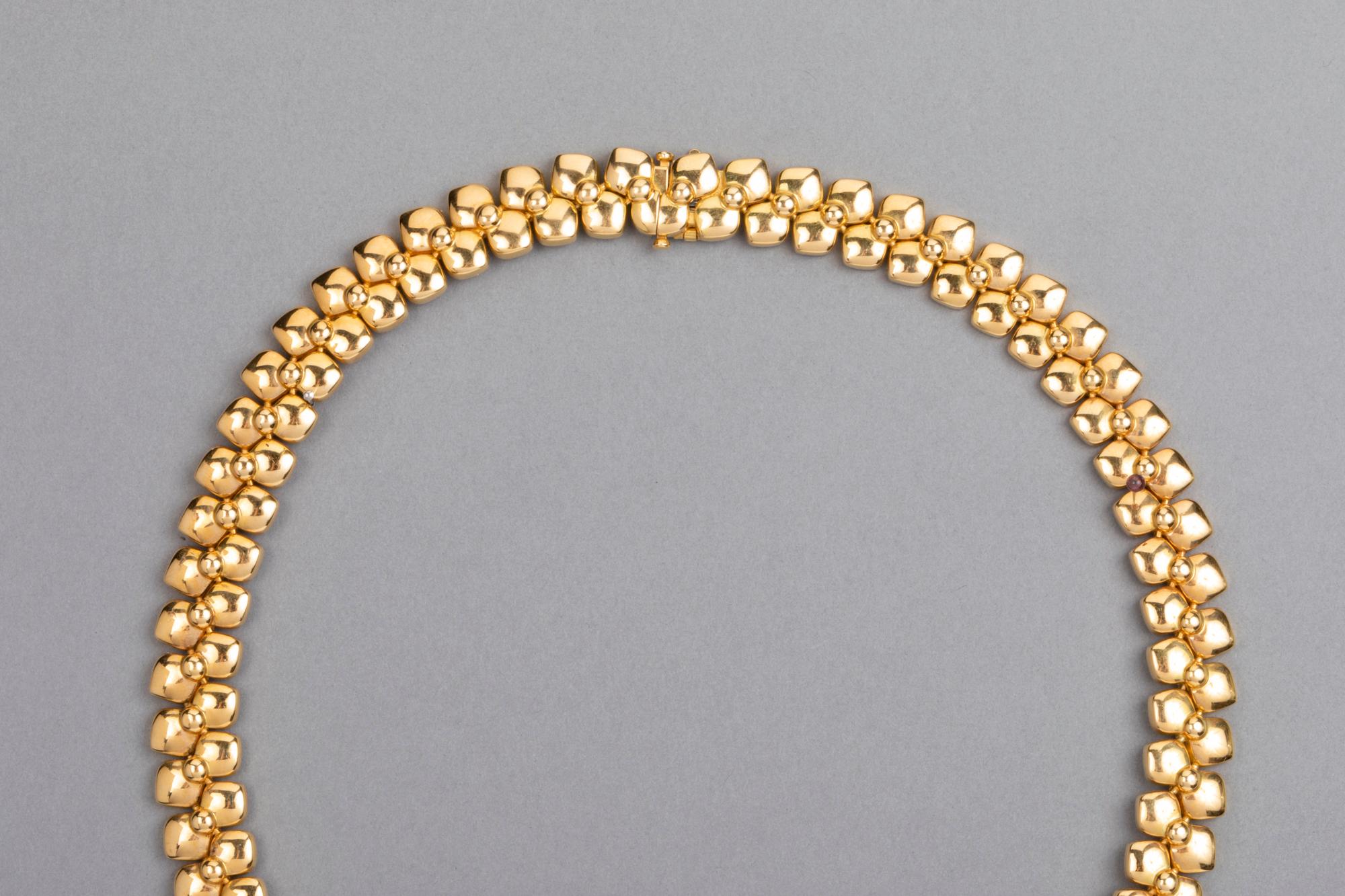 Van Cleef & Arpels Gold and Diamonds Fashion Necklace In Good Condition For Sale In Saint-Ouen, FR