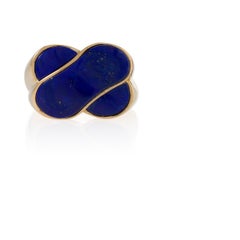Van Cleef & Arpels Gold and Lapis Lazuli Crossover Ring
