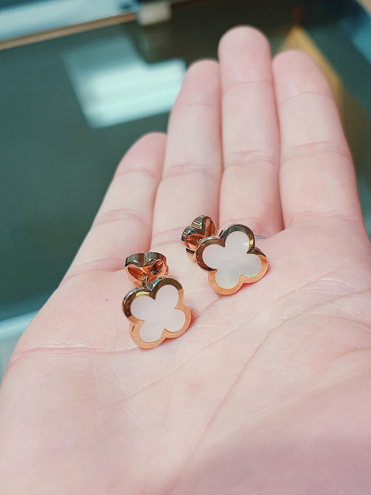 A pair of gold and mother-of-pearl 