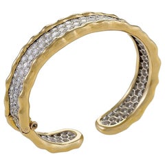 Van Cleef & Arpels Gold Bangle Bracelet with Diamonds