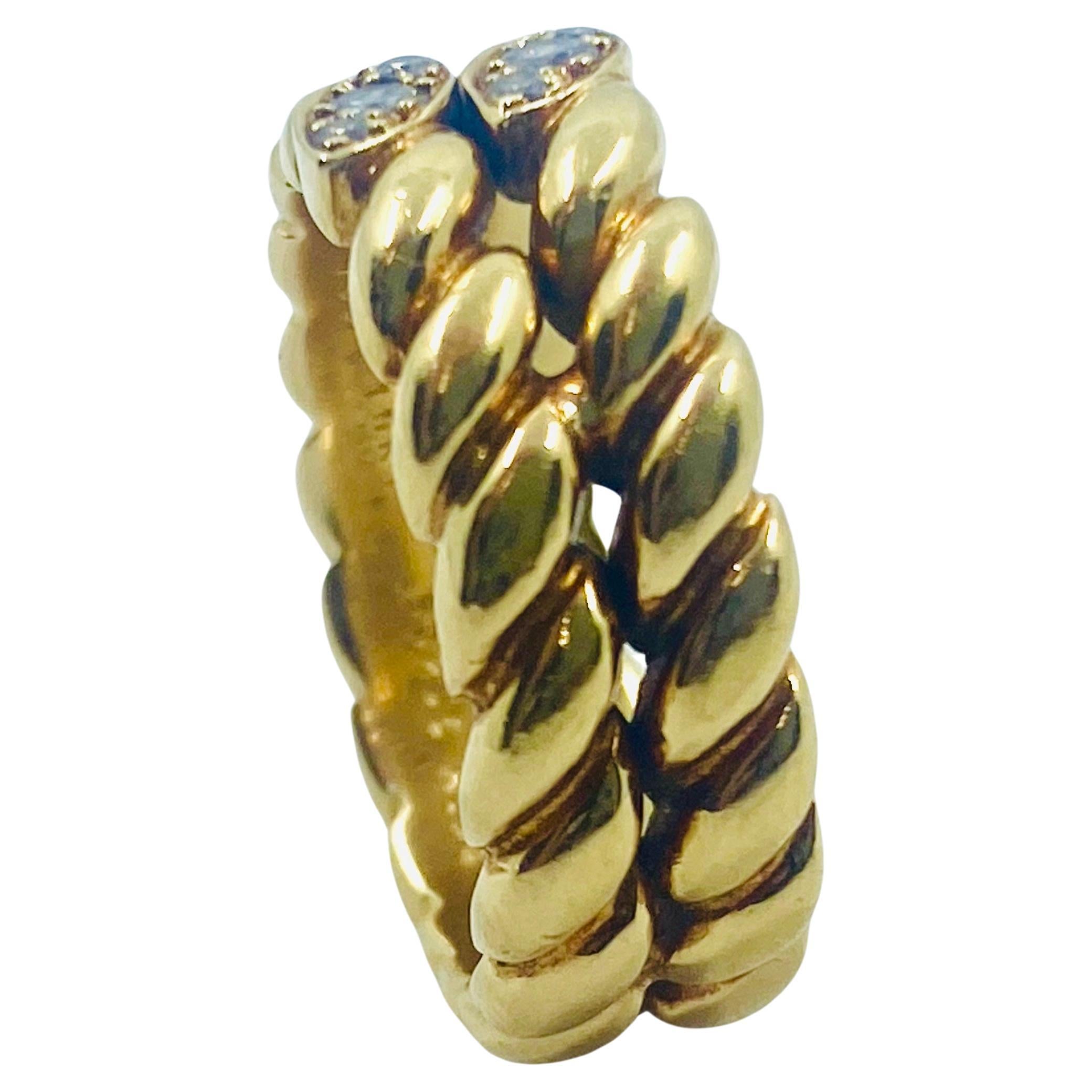 Women's Van Cleef & Arpels Gold Braided Diamond Ring For Sale