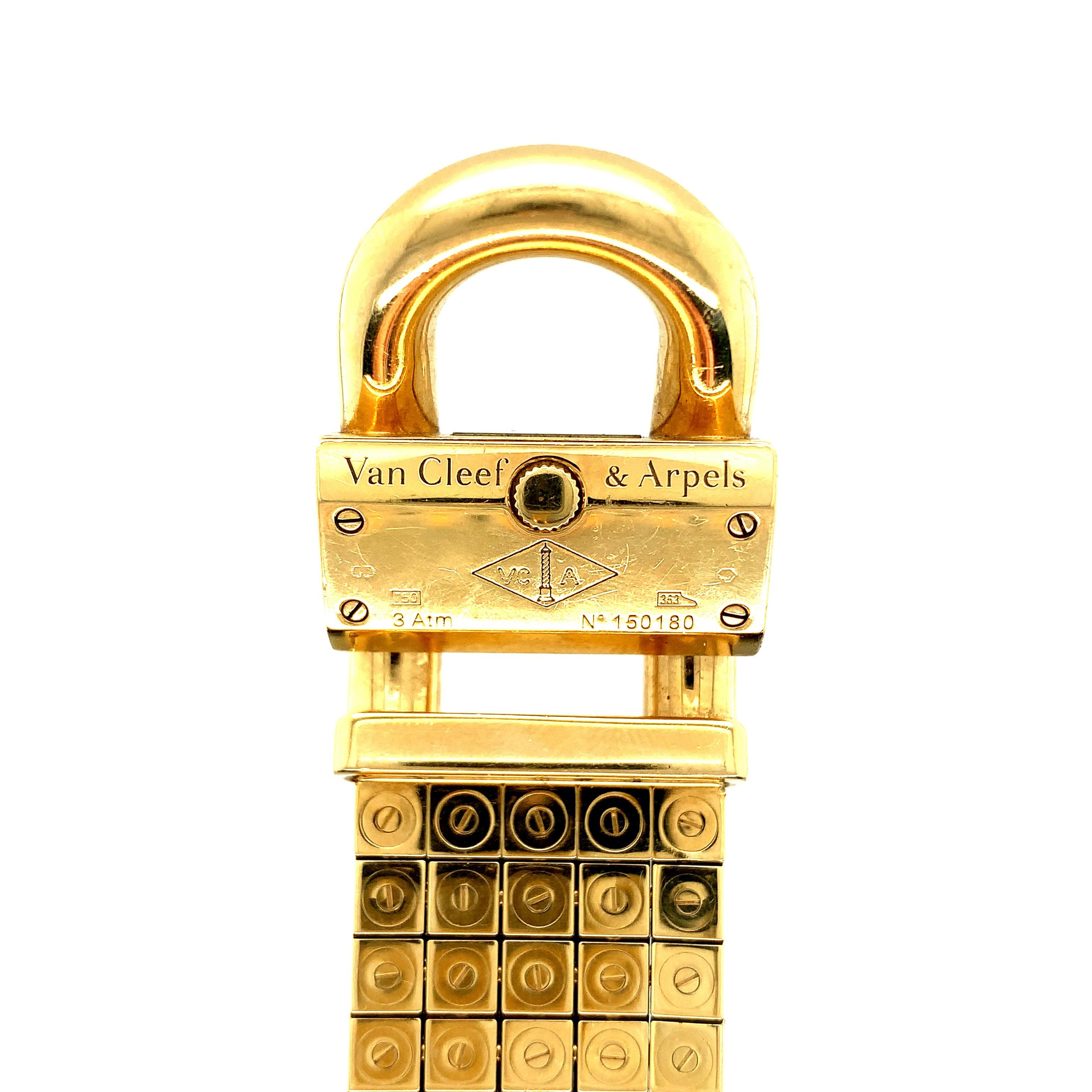 Van Cleef & Arpels Gold Cadenas Wristwatch For Sale 5