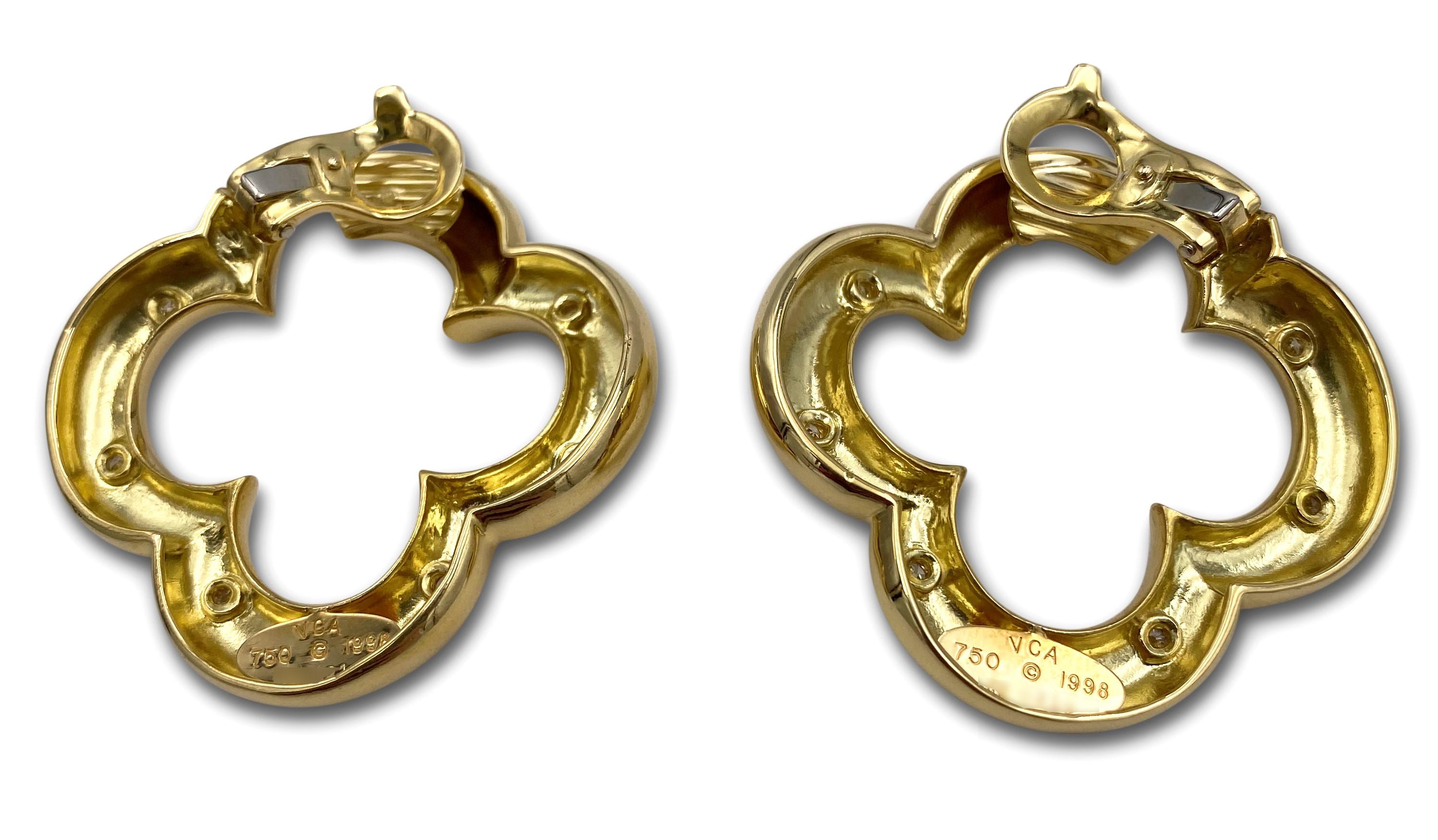gold alhambra earrings