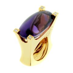 Van Cleef & Arpels Gold Diamond and Amethyst Ring