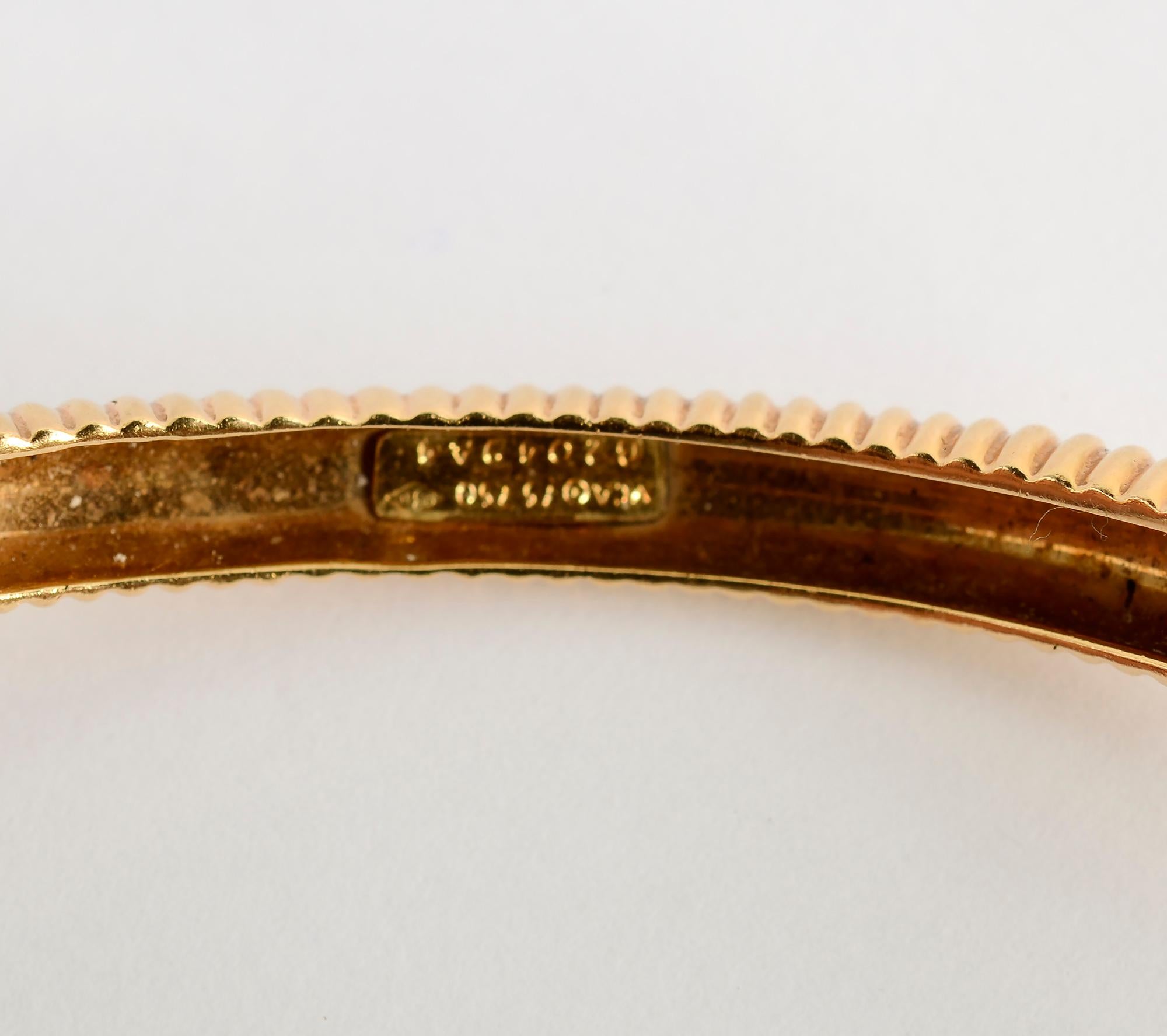 Modern Van Cleef & Arpels Gold Diamond Bangle Bracelet For Sale