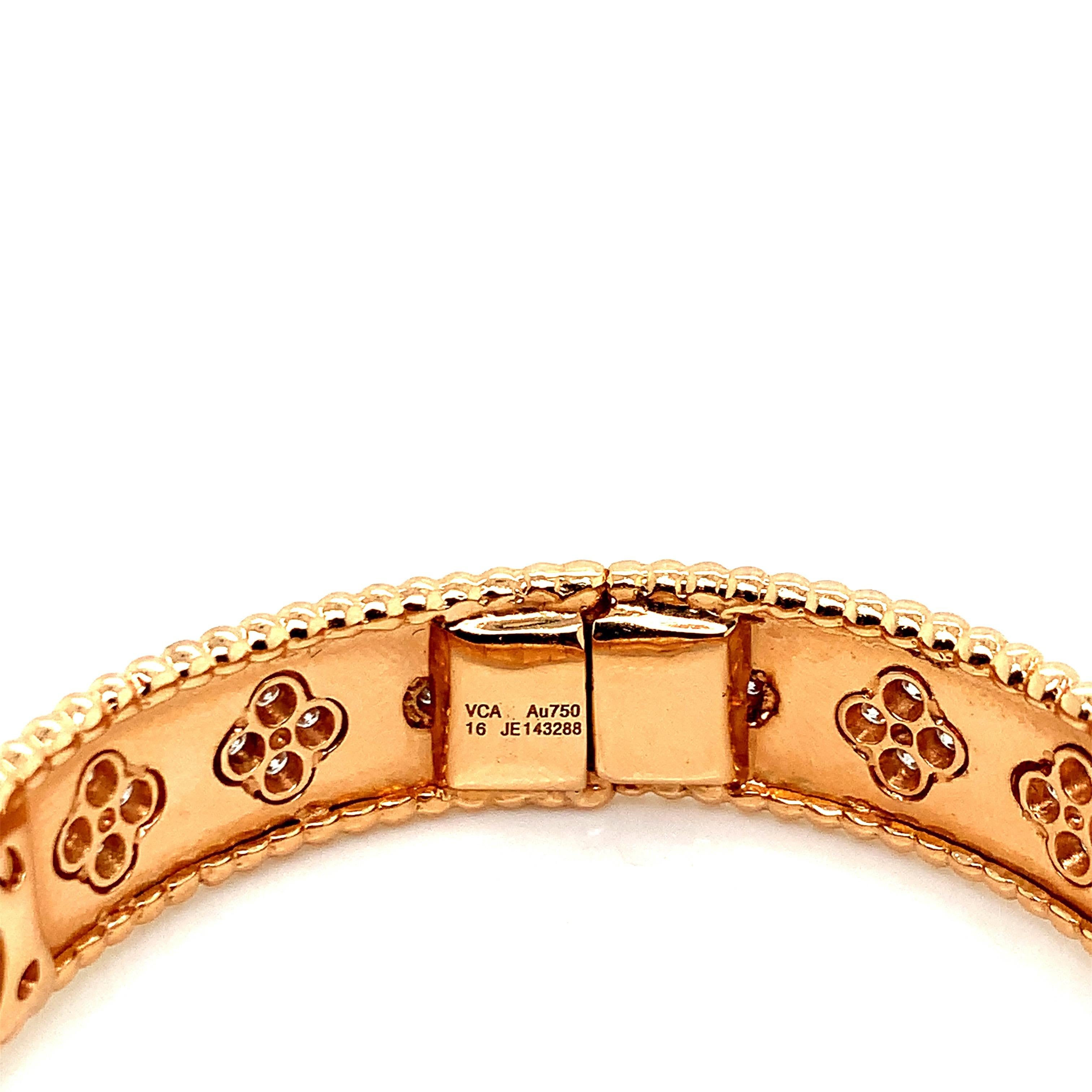 Van Cleef & Arpels Gold Diamond Bangle In Excellent Condition In New York, NY
