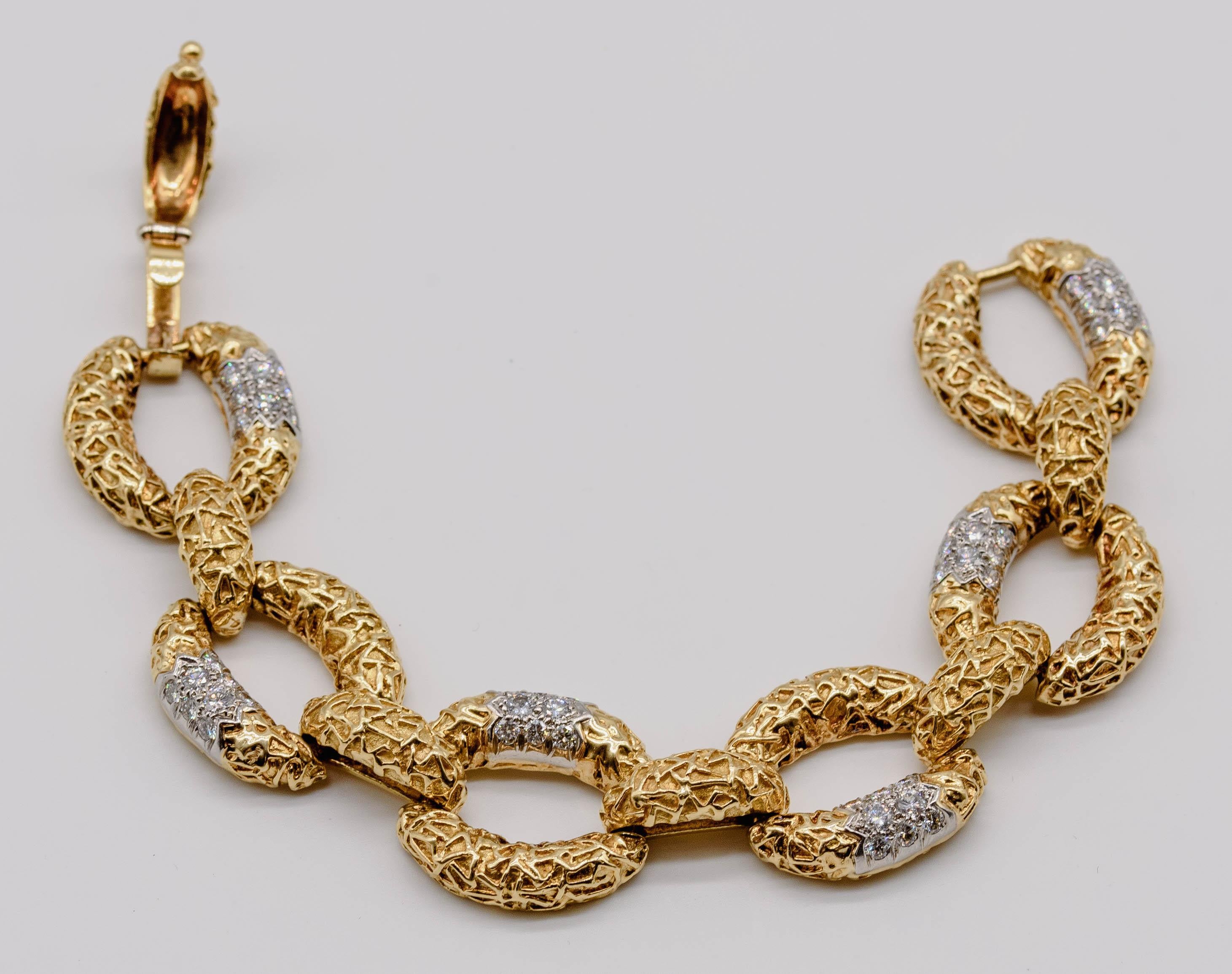 Contemporary Van Cleef & Arpels Gold Diamond Bracelet For Sale