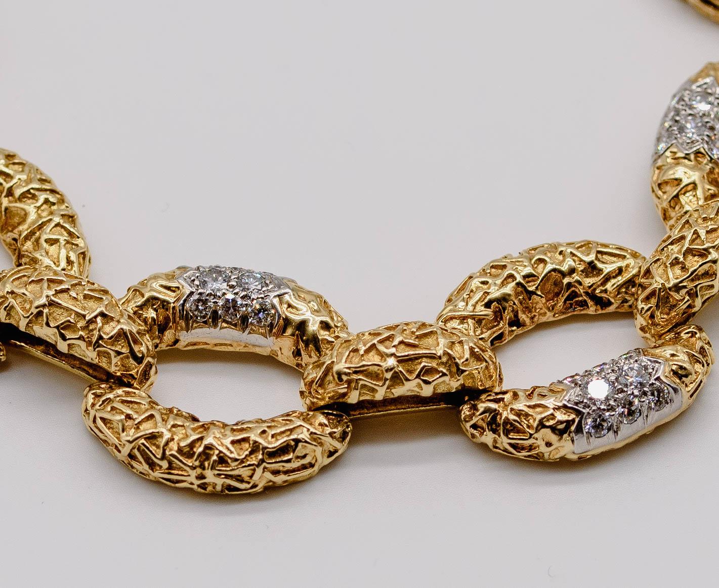 Round Cut Van Cleef & Arpels Gold Diamond Bracelet For Sale