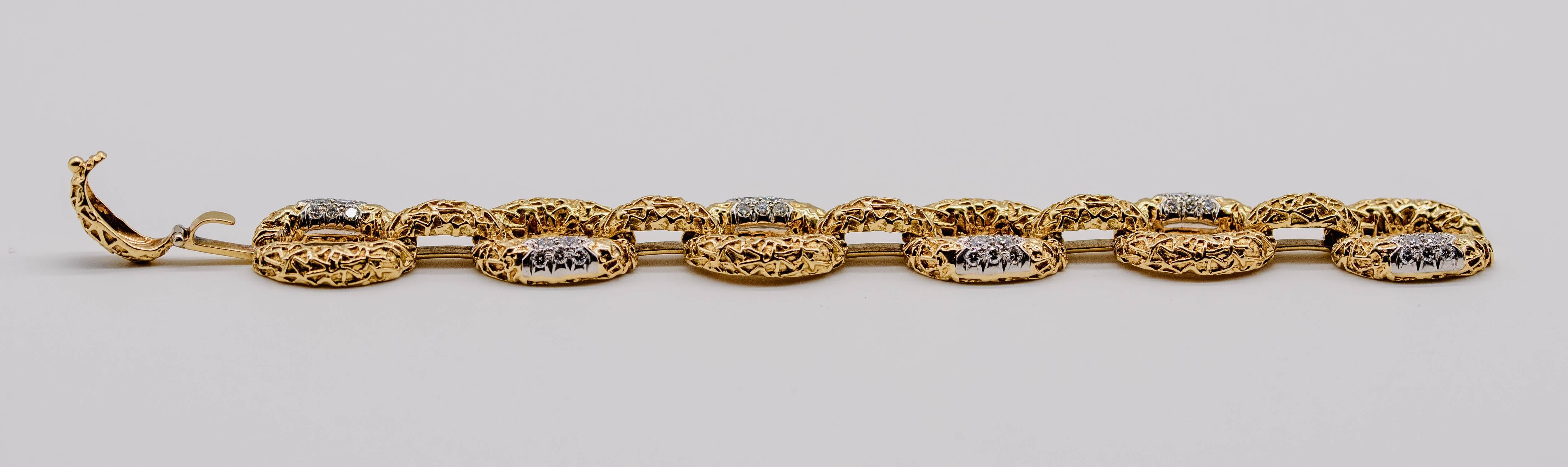 Van Cleef & Arpels Gold Diamond Bracelet In Good Condition For Sale In New York, NY